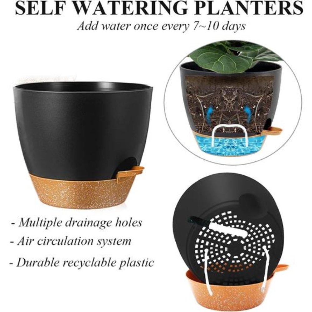 3 Pack Self Watering Hanging Planters Macrame - Picture 5 of 6